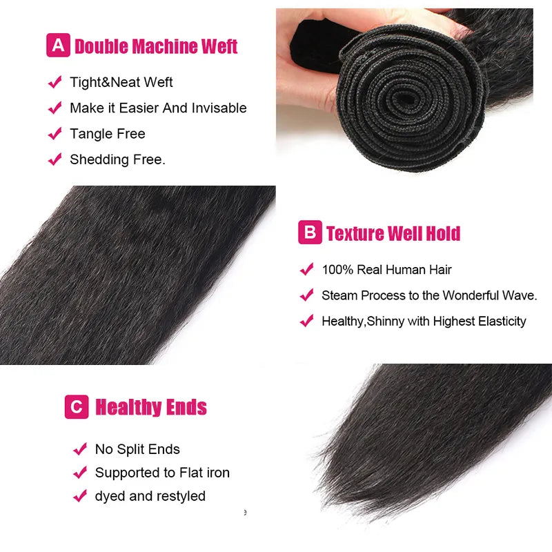 Kinky Straight 100% Human Hair